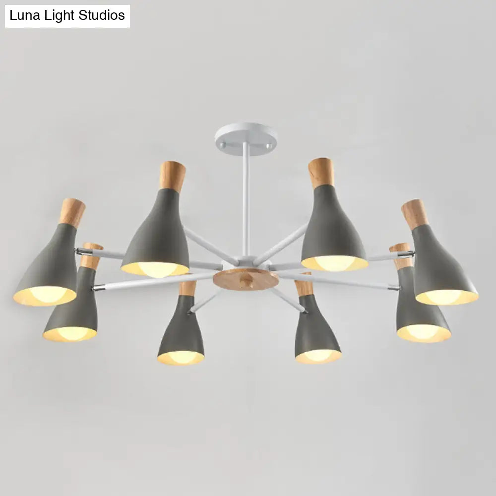 Iron Bias-Cut Bottle Chandelier - Macaron Style Pendant Light For Living Room