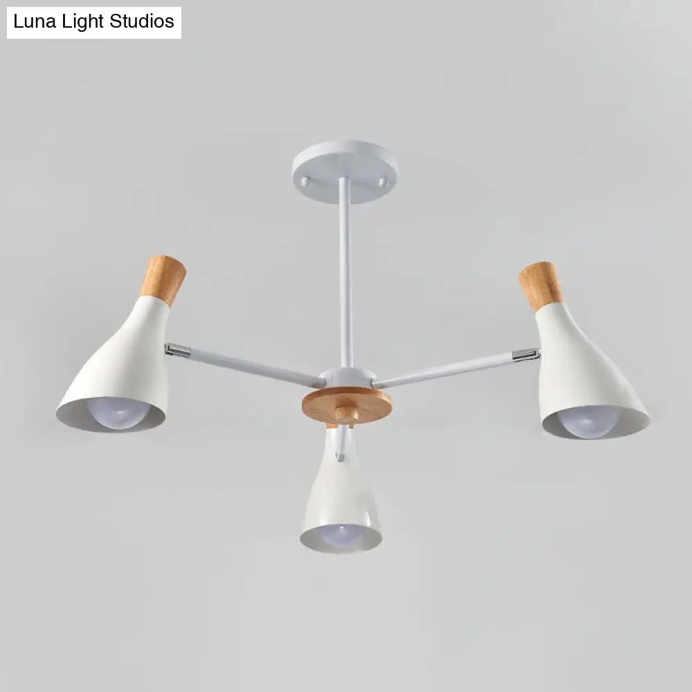Iron Bias-Cut Bottle Chandelier - Macaron Style Pendant Light For Living Room