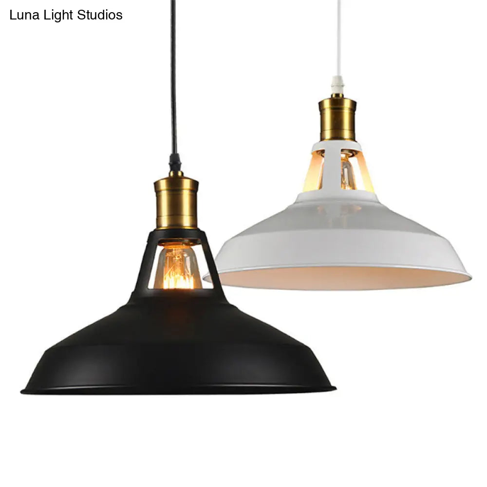 Iron Hanging Pendant Light Fixture For Restaurants - Single Ceiling Pot Cover Lamp