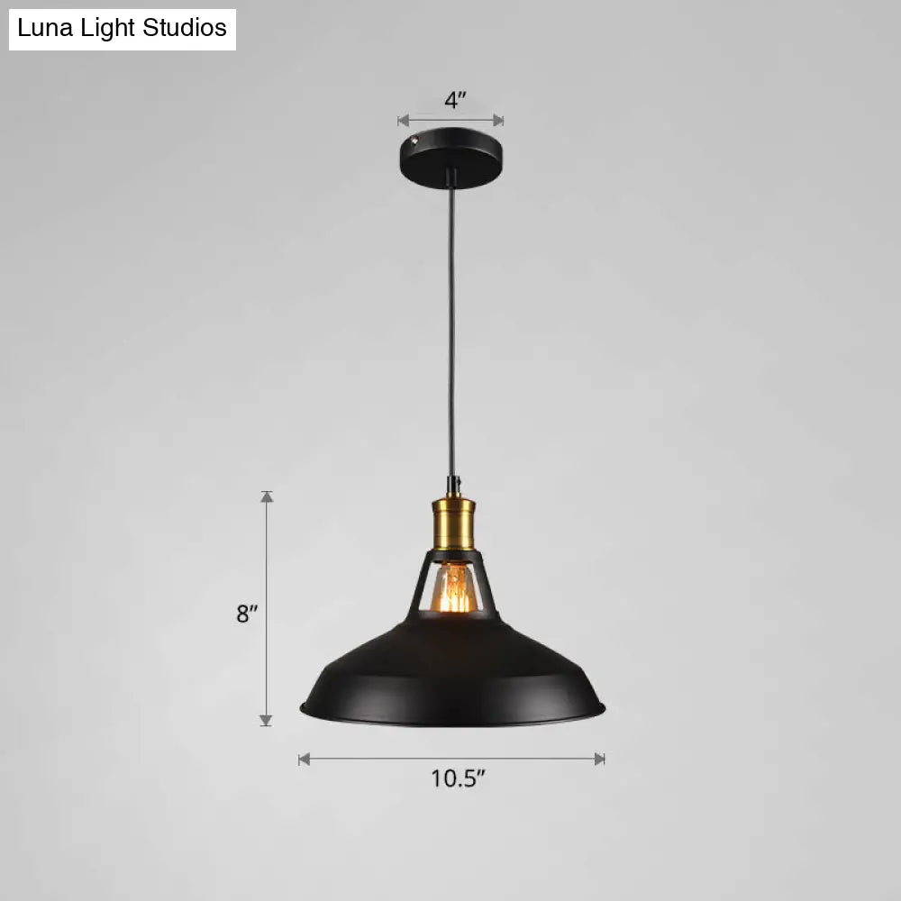 Iron Hanging Pendant Light Fixture For Restaurants - Single Ceiling Pot Cover Lamp