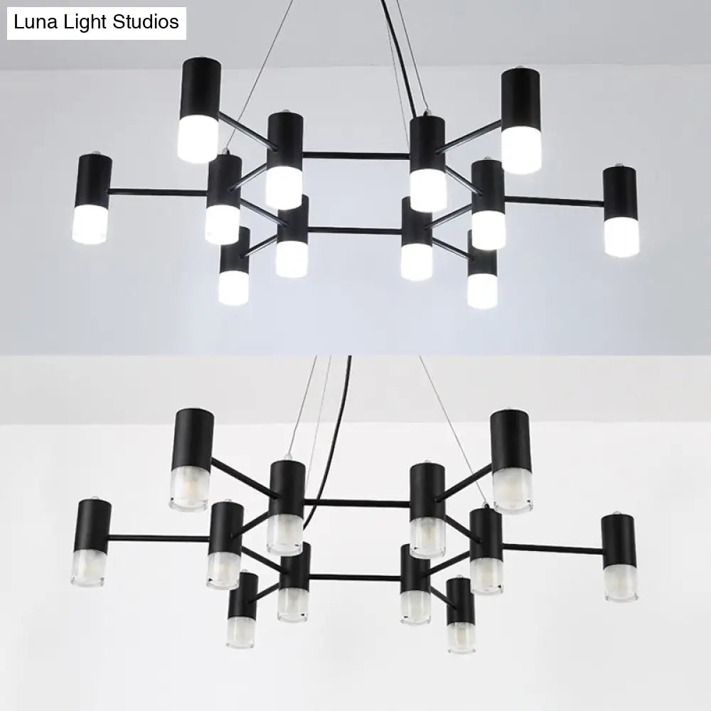 Julia - Black Modern Finish Hanging Light Honeycomb Metal Chandelier For Restaurant Cottage
