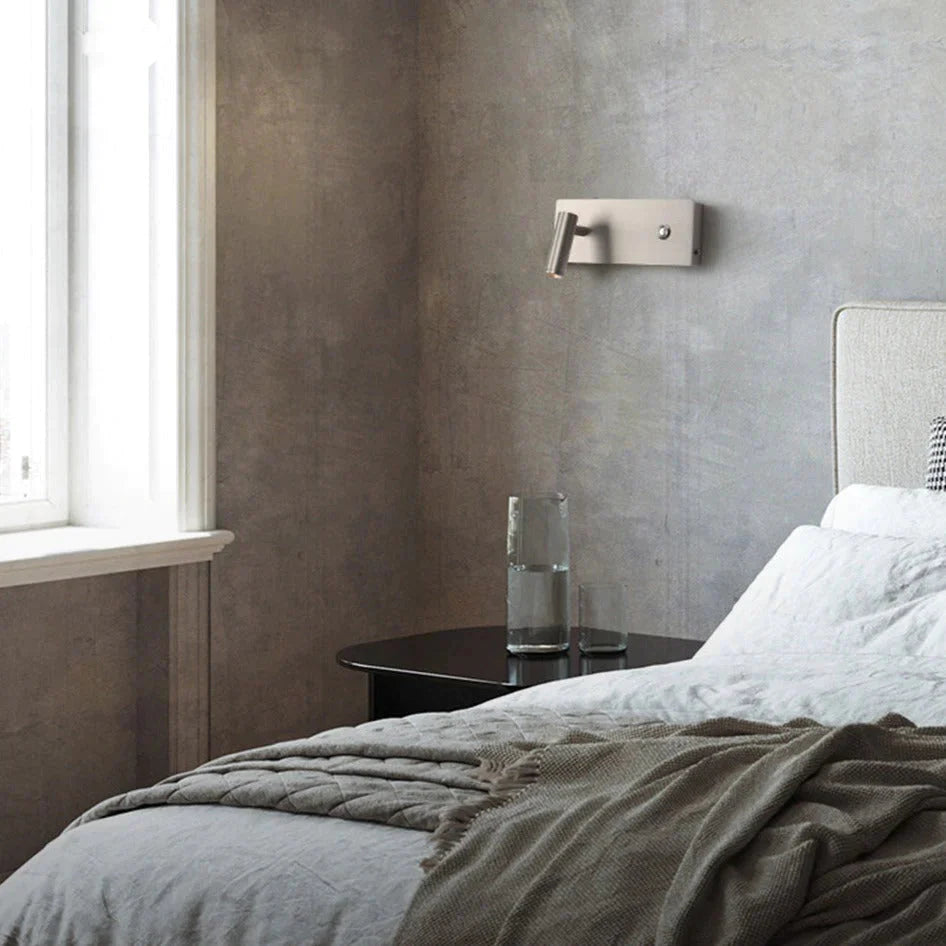 Kane | Nickelfarbene dimmbare LED-Lesewandleuchte