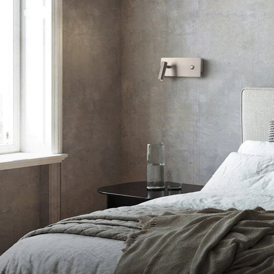 Kane | Nickelfarbene dimmbare LED-Lesewandleuchte