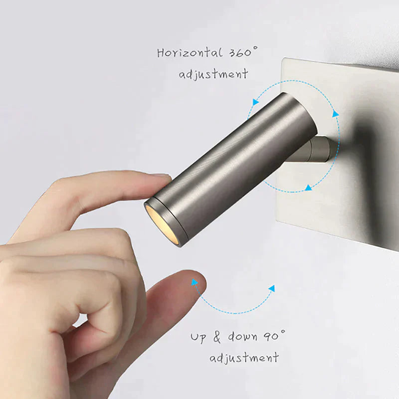 Kane | Nickel Led Dimmable Reading Wall Light Lamp