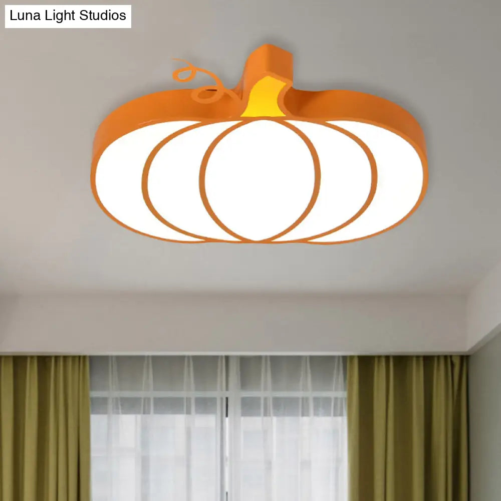 Kid’s Room Cartoon Vegetable Ceiling Mount Led Flush Light In White