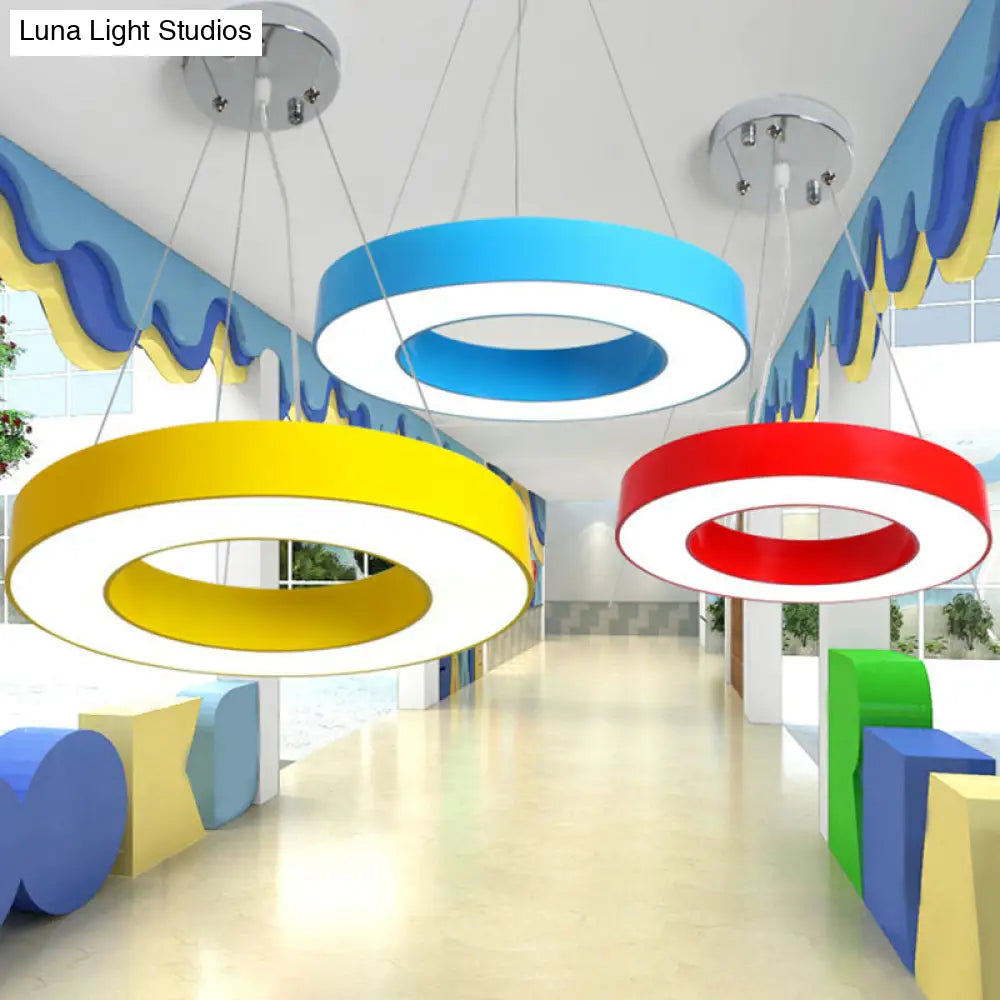Kindergarten Chandelier - Simplicity Ring Shade Led Ceiling Light Fixture