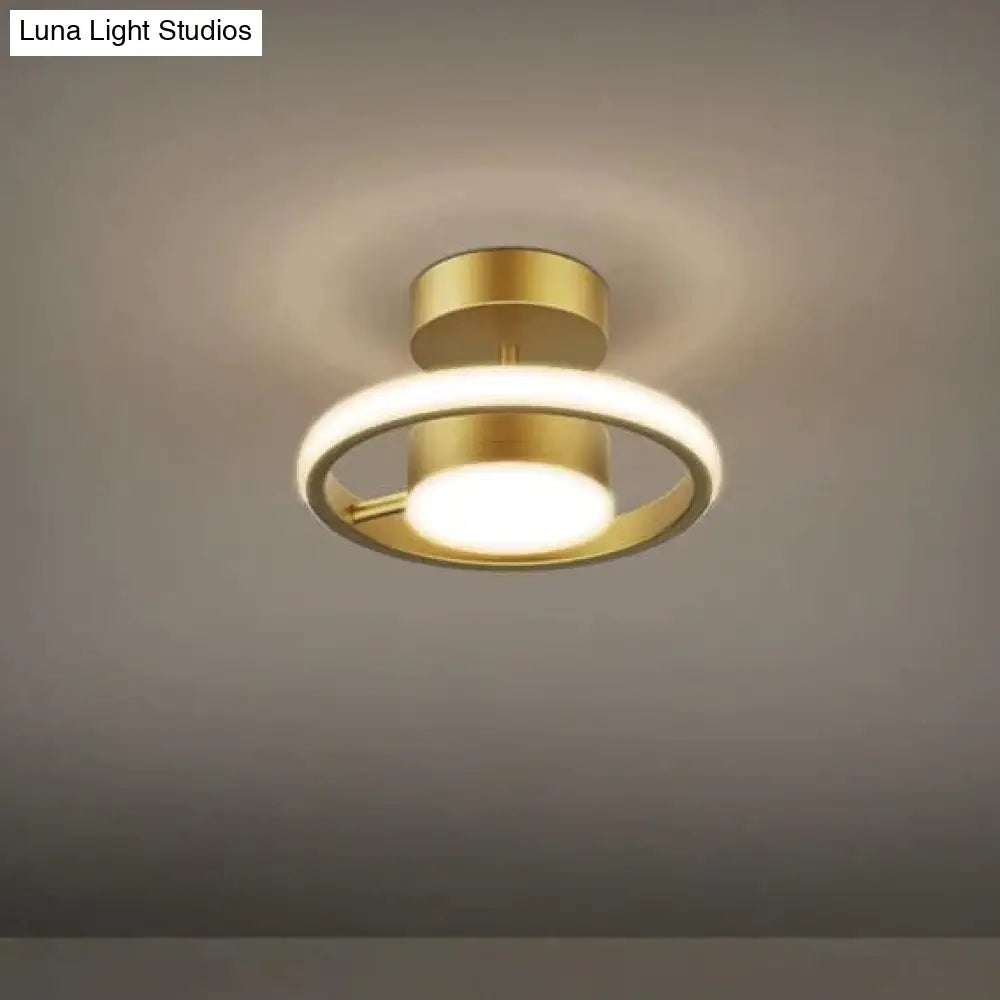 Led Ceiling Lamp With Copper Corridor