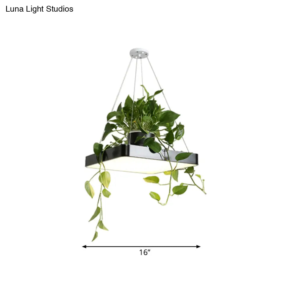 Led Chandelier Light Fixture With Acrylic Shade - Antiqued Style For Dining Room Black/White/Blue