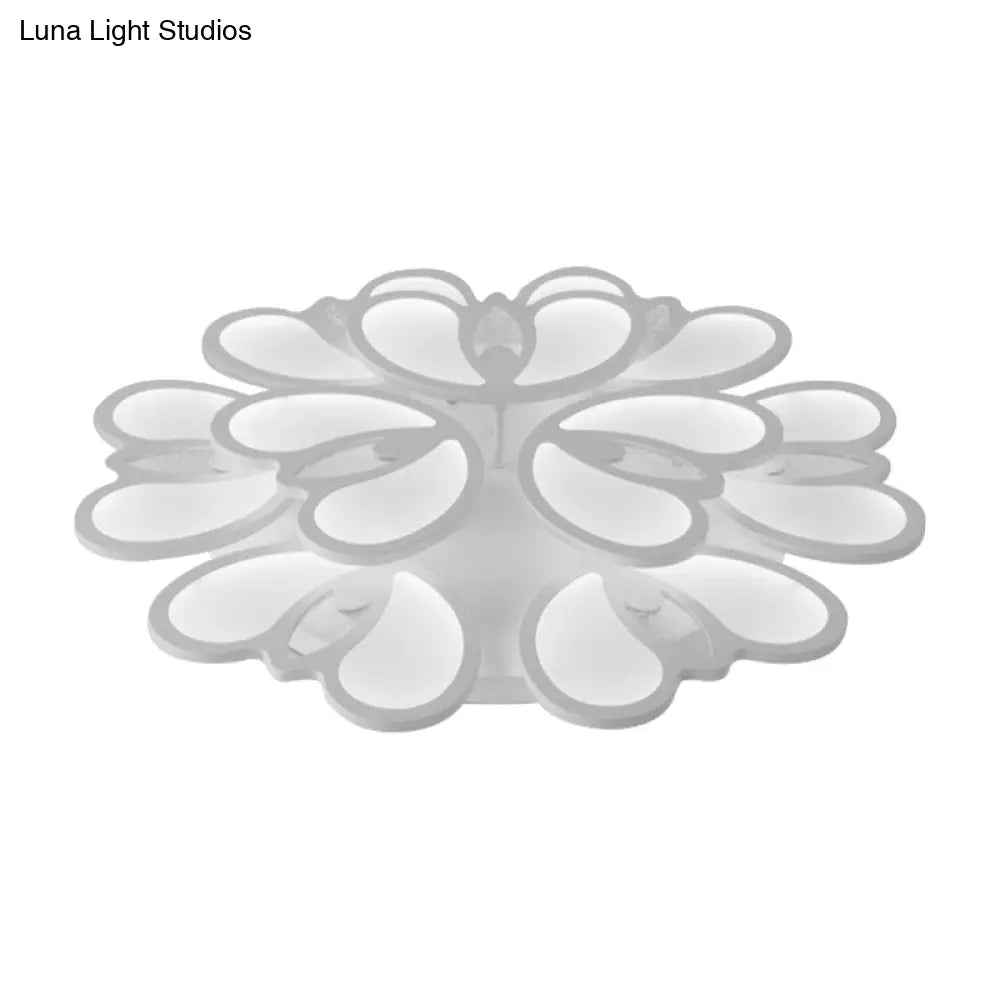 Led Flush Mount Ceiling Lamp With Acrylic Shade In Warm/White/Natural Light For Living Room