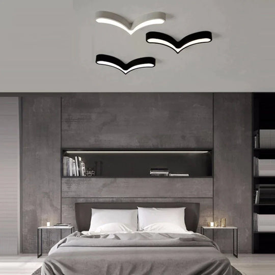 LED Moderne Acryl Legierung Schwarz Weiß Sea Gulls DIY LED Lampe. LED Licht. Decke Lichter. LED Decke Licht. decke Lampe Für Schlafzimmer