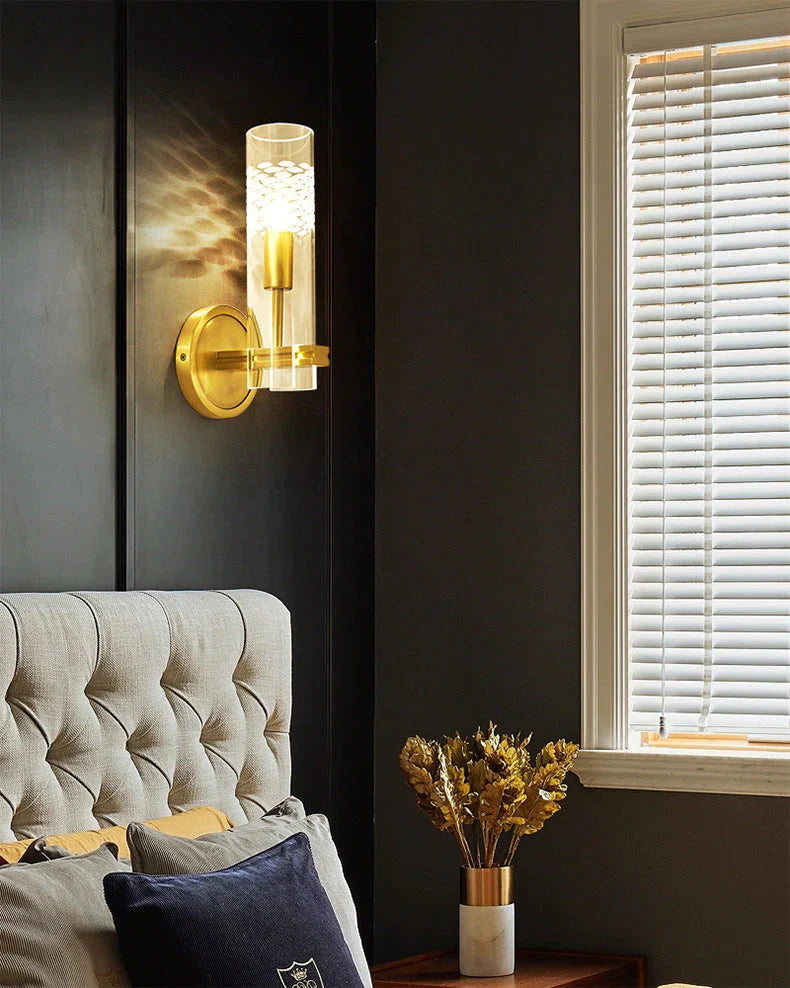 Leichte Luxus-Wandleuchte für das Arbeitszimmer, Nachttisch, Flur, aus Kupfer