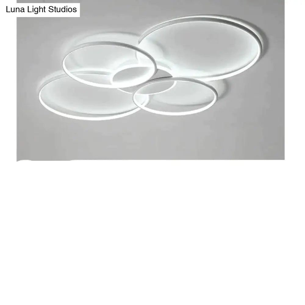 Living Room Main Lamp Atmospheric Hall Minimalist Circular Ring Indoor Ceiling White / L 70Cm Light