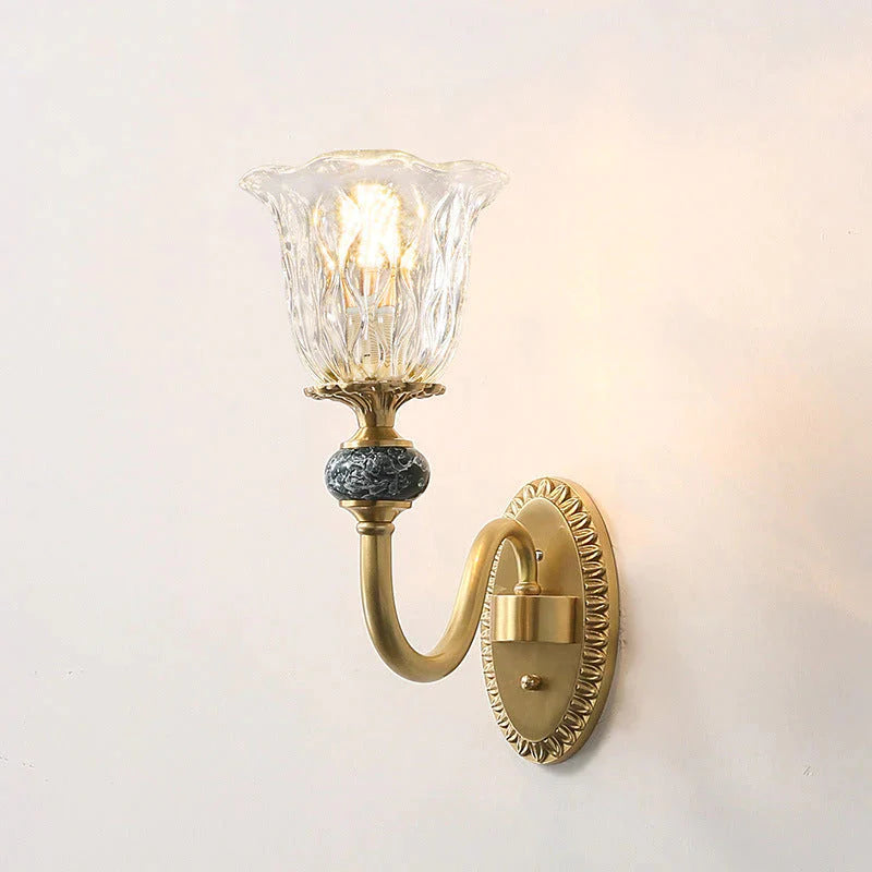 Luxuriöse Wandleuchte aus Kupfer im nordischen Stil für Schlafzimmer