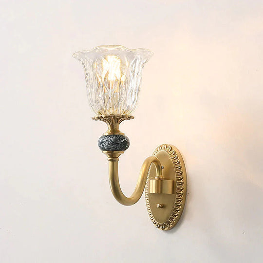 Luxuriöse Wandleuchte aus Kupfer im nordischen Stil für Schlafzimmer