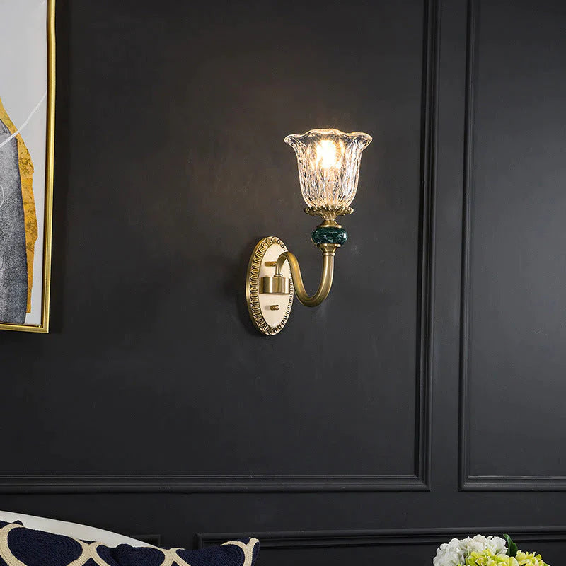 Luxuriöse Wandleuchte aus Kupfer im nordischen Stil für Schlafzimmer