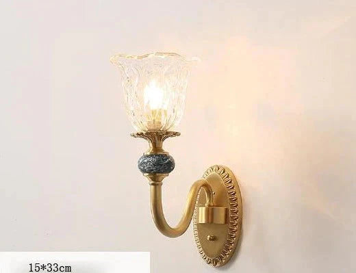 Luxuriöse Wandleuchte aus Kupfer im nordischen Stil für Schlafzimmer