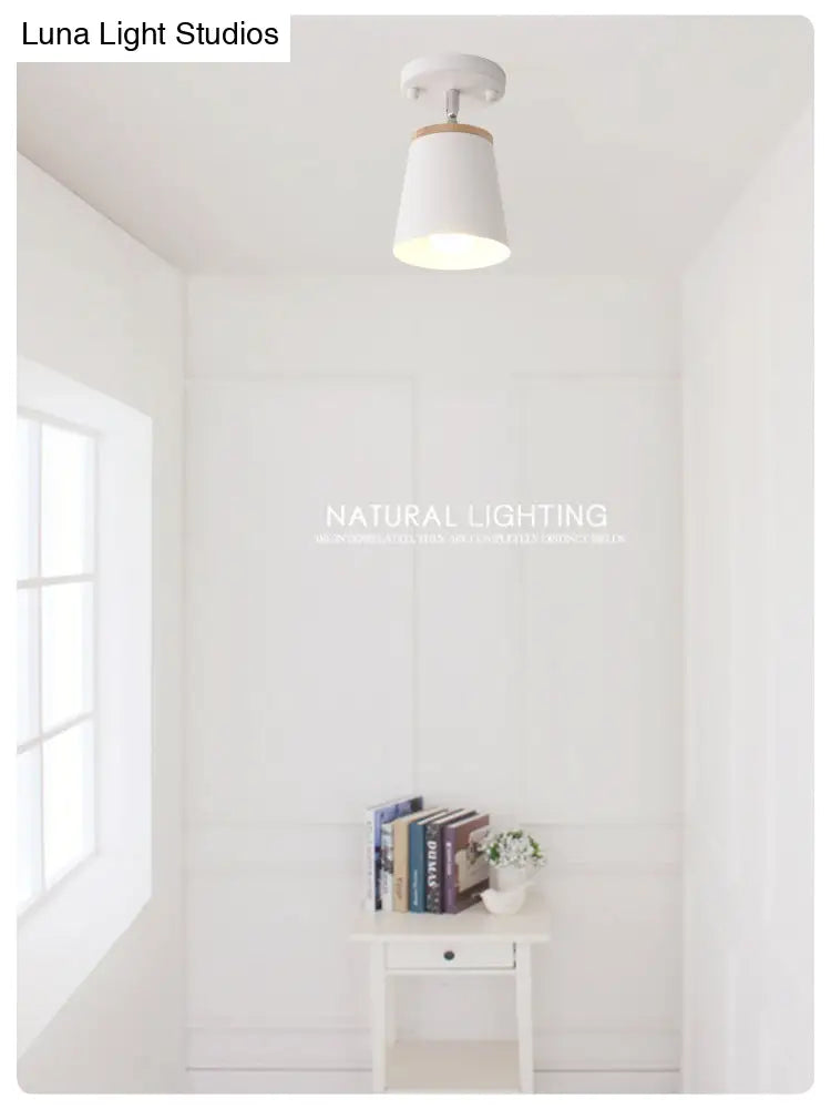 Macaron Metal Ceiling Mount Chandelier - 1 - Light Semi Flush For Bedroom