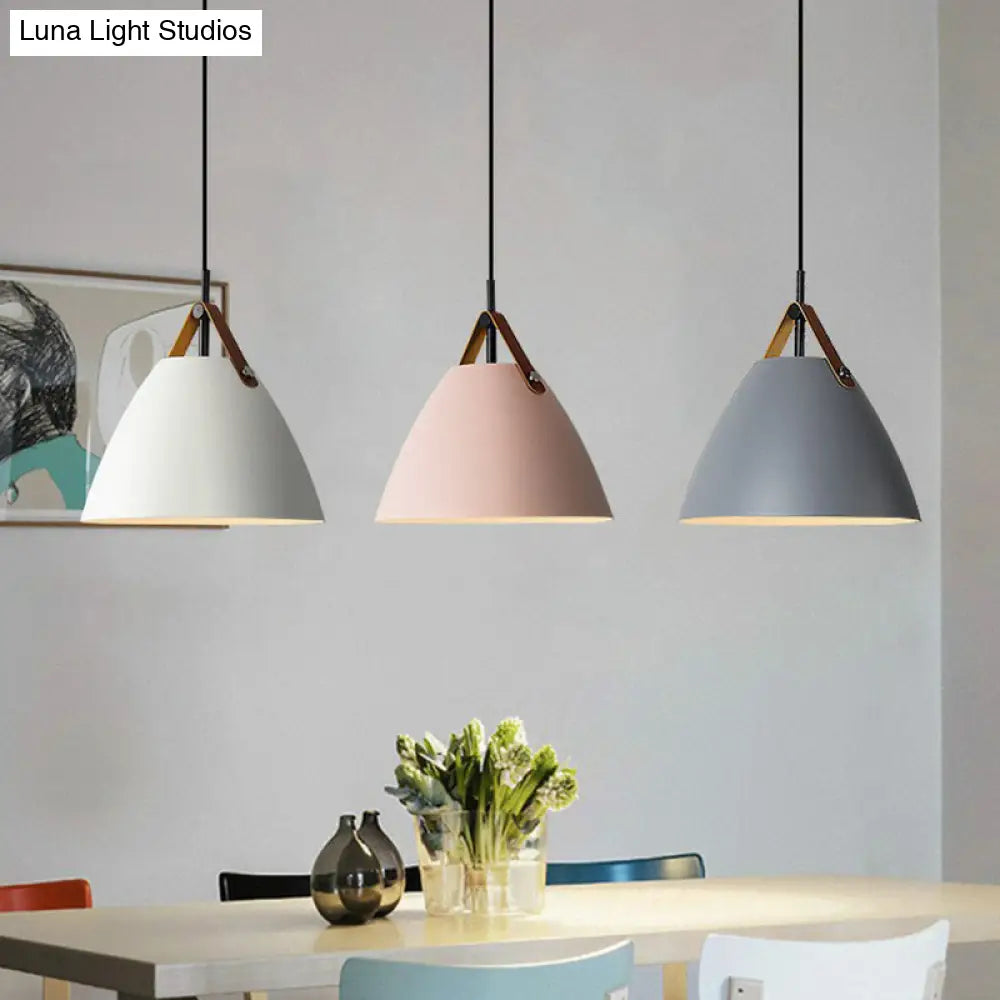 Metallic Macaron Pendant Lamp With Acrylic Diffuser - Dining Room Ceiling Light
