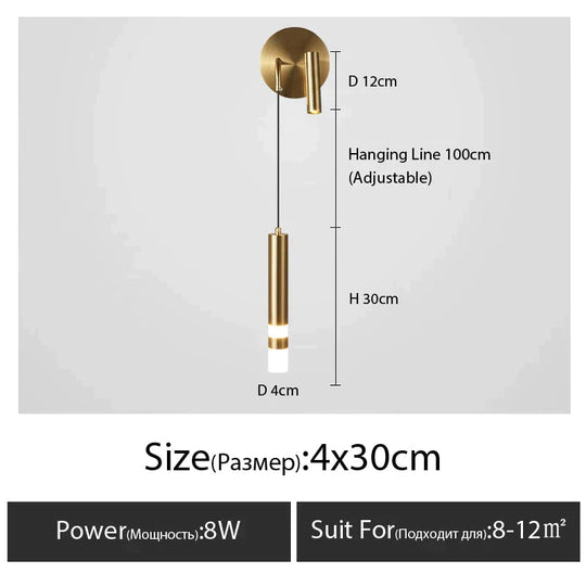 Minimalist Creative Luxury Bedroom Bedside Wall Lamp With Spotlight Type C X / Warm Light 3000K Wall