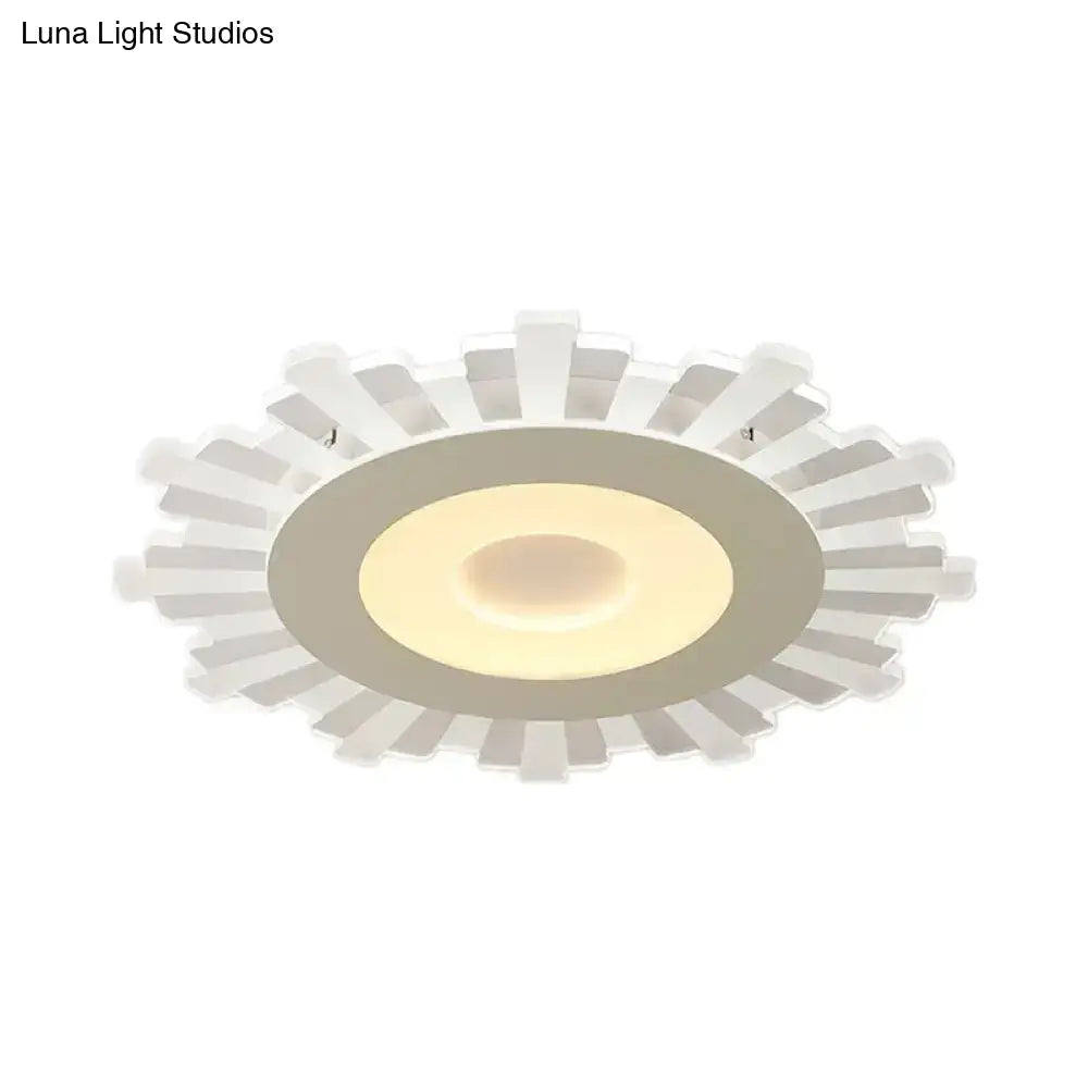 Minimalist Flush Mount Led Ceiling Lamp In White With Ultrathin Design & Acrylic Finish