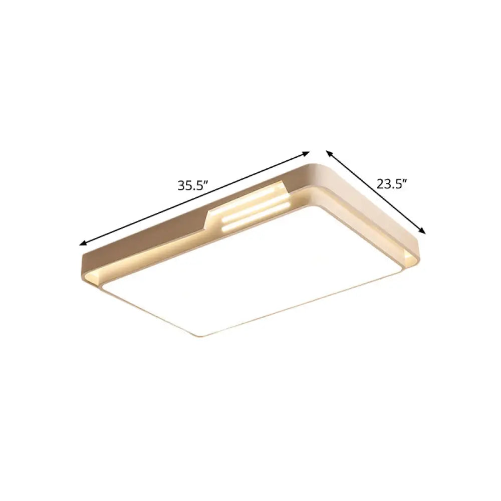 Minimalist Led Flush Mount Lamp With White/Warm Light And Sleek Metal Design