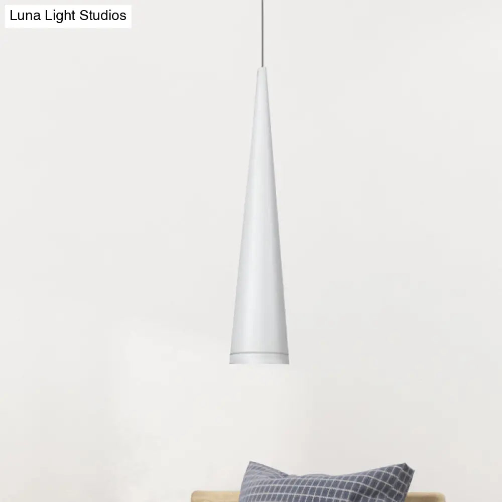Minimalist Led Tapered Ceiling Light In White/Black With 3 Color Options