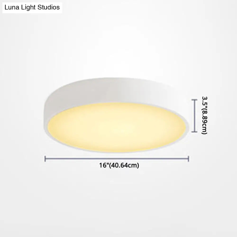 Minimalist Round Flush Mount Ceiling Lighting Fixture - 1 Light Aluminum