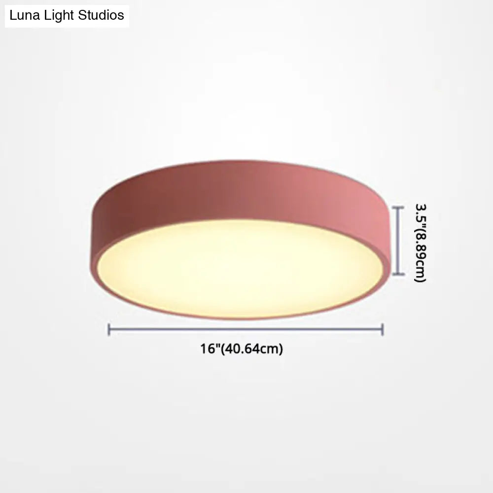 Minimalist Round Flush Mount Ceiling Lighting Fixture - 1 Light Aluminum