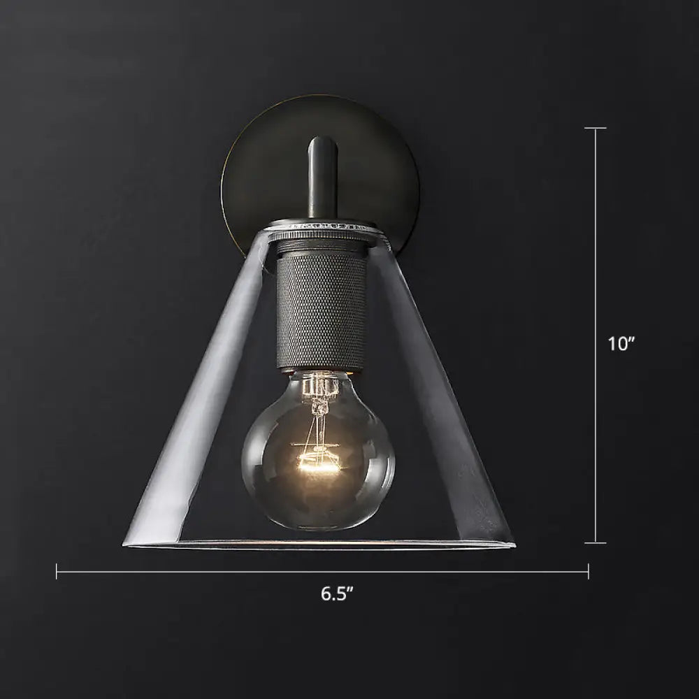 Minimalistic Brass Wall Sconce With Clear Glass For Bedside Lighting 1 / Black