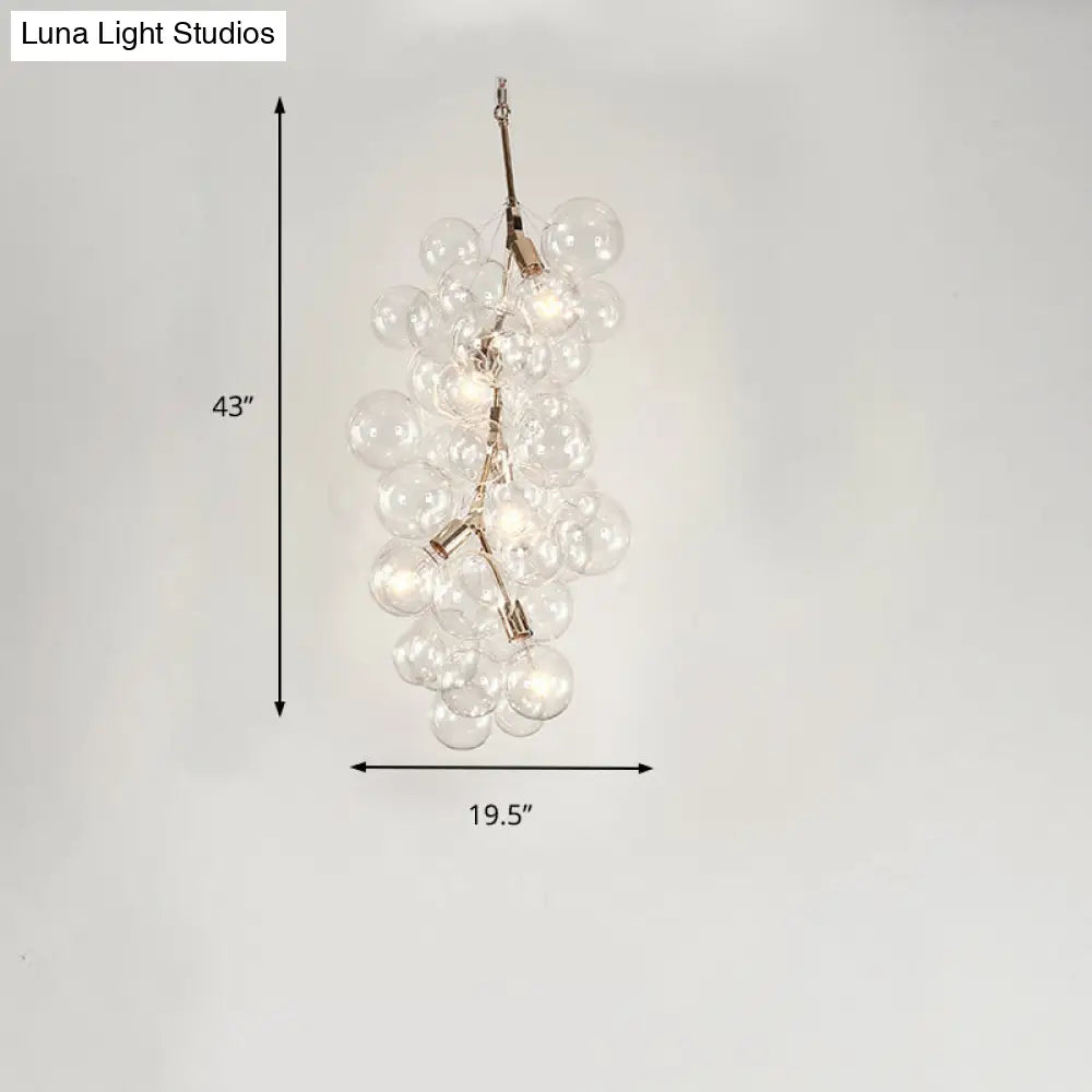 Modern 3/5-Light Gold Pendant Chandelier With Clear Glass Ideal For Living Room