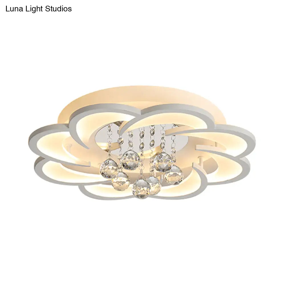 Modern Acrylic Flower Led Ceiling Light - Warm/White 20.5’/27’/31.5’ Wide For Living Room