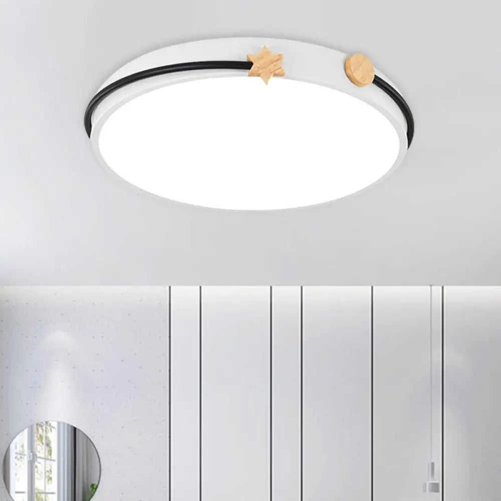 Modern Acrylic Led Ceiling Flush Lamp With Nordic Design In White/Green/Blue Shade For Living Room