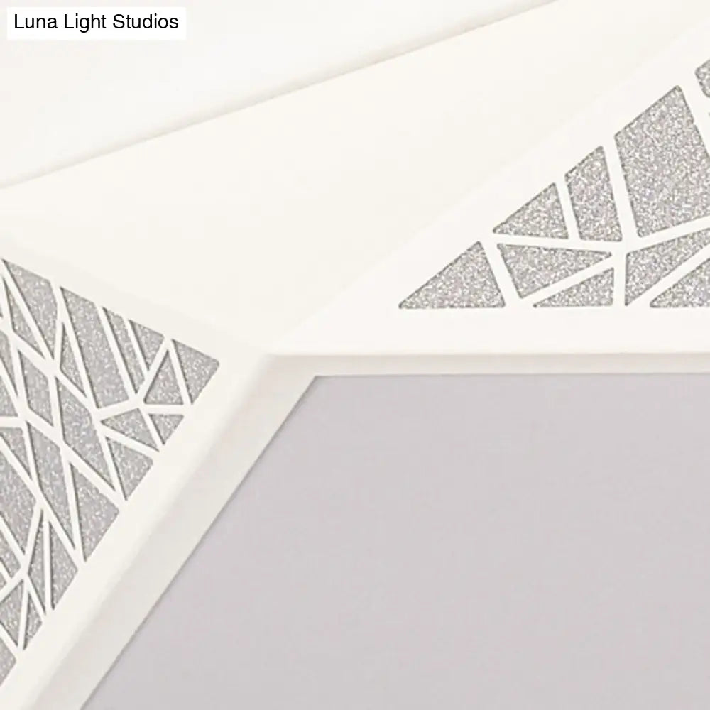 Modern Acrylic Led Ceiling Lamp | Slim Panel Pentagon Flush Mount Child Bedroom