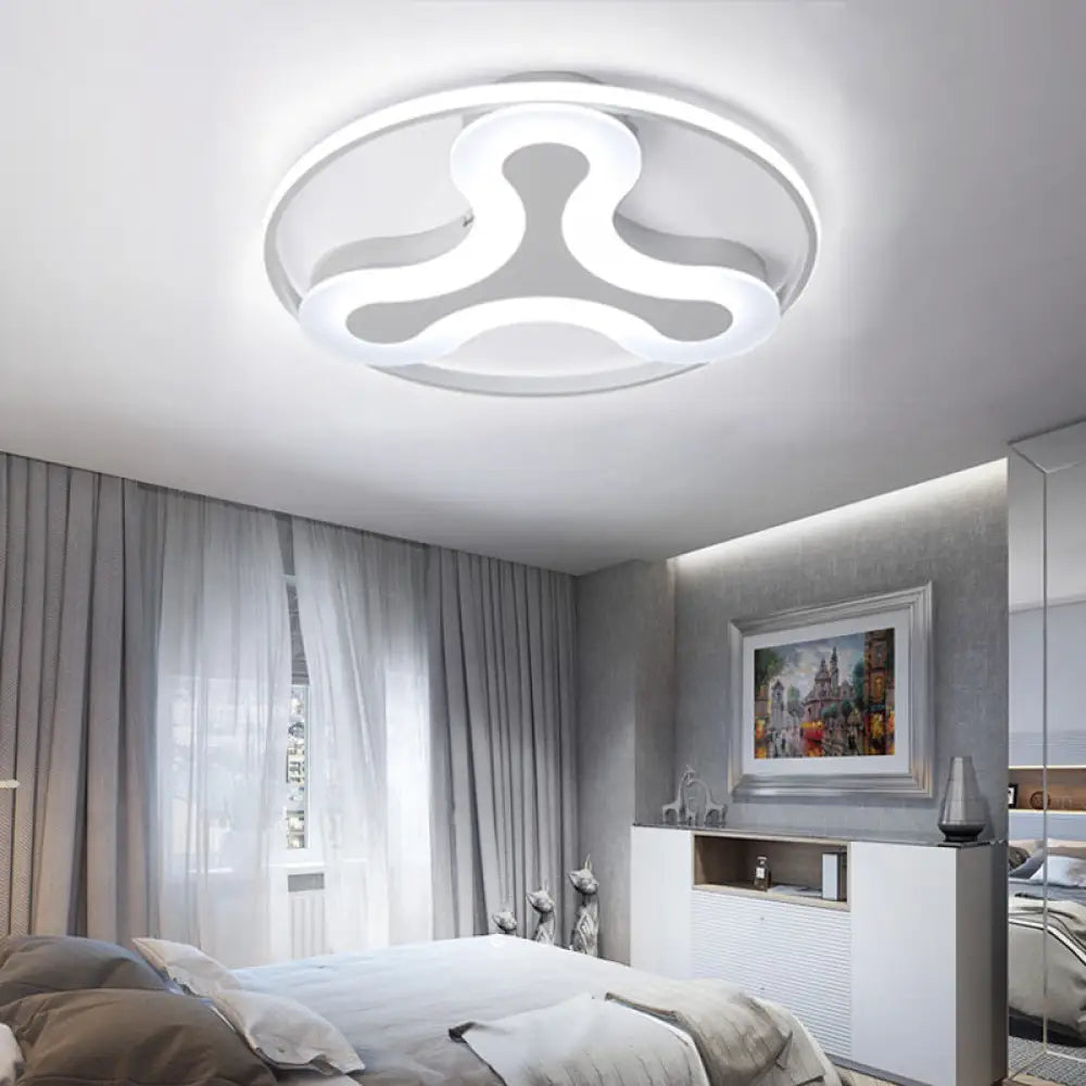 Modern Acrylic Led Ceiling Lamp - Stylish Y - Shaped Flush Light In White For Foyer Or Hotel / 17’