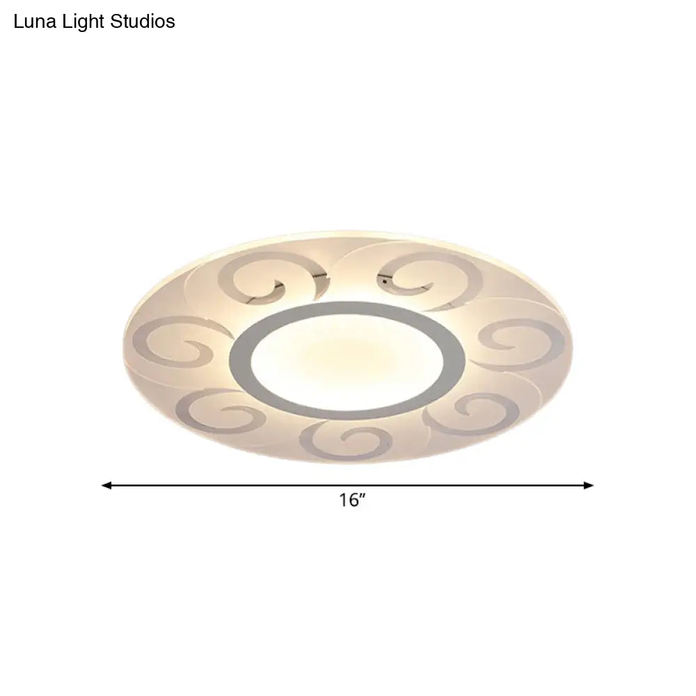 Modern Acrylic Led Flushmount Ceiling Light For Living Room - Ultra Thin Design In Multiple Widths