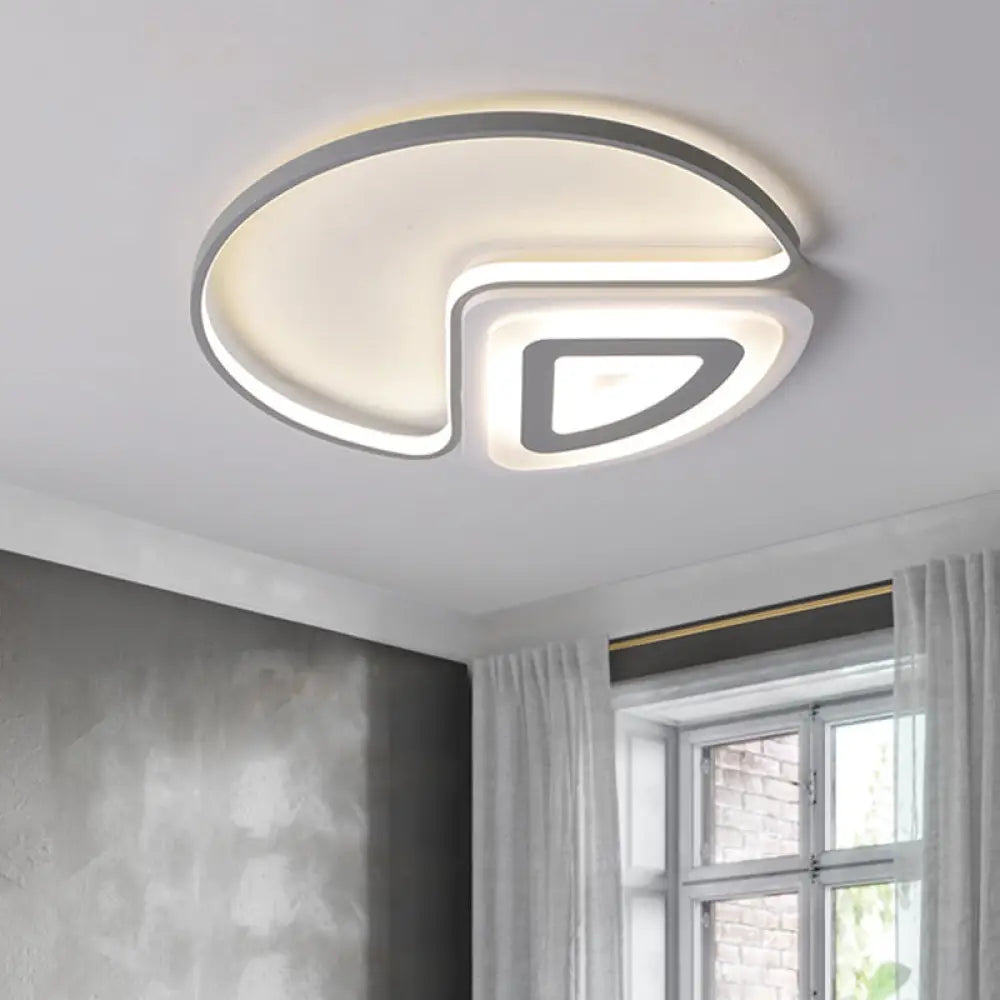 Modern Acrylic Led Flushmount Light In Warm/White 18’/21.5’ Wide Grey / 18’ Warm