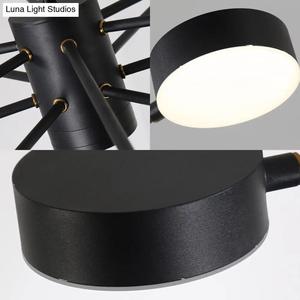 Modern Acrylic Sputnik Chandelier Pendant Light: Black Led Hanging Lamp Fixture With 6/8/10 Lights