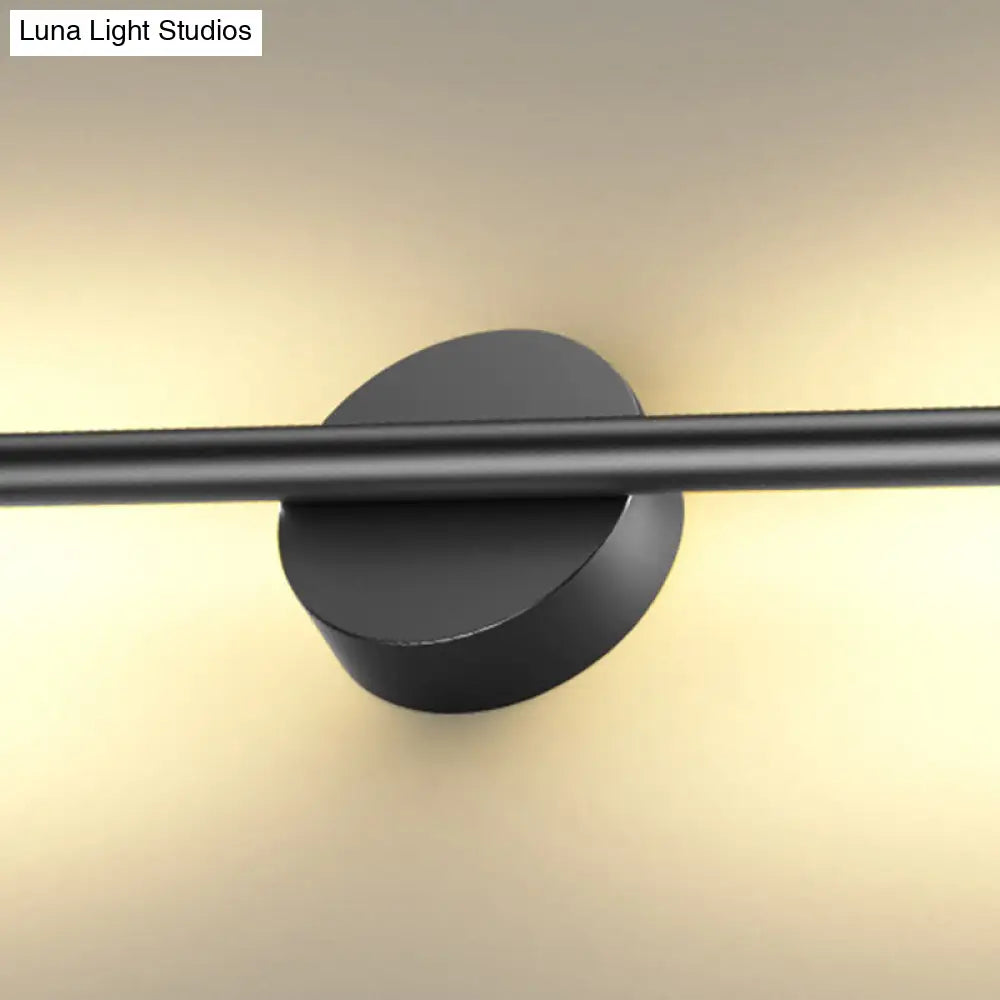 Modern Black Led Wall Sconce For Living Room - Stylish Metallic Fixture