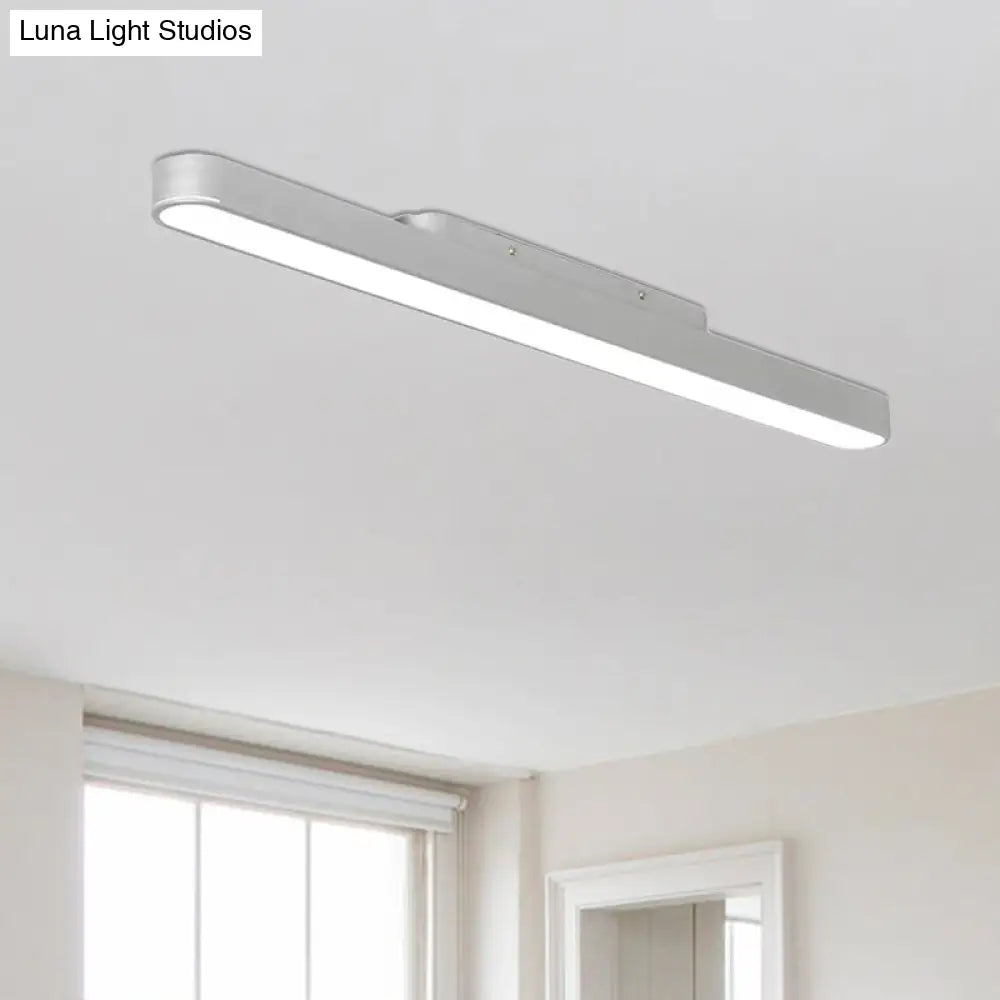 Modern Black/Silver Oval Led Flush Light For Office - 23.5’/35.5’/47’ Wide