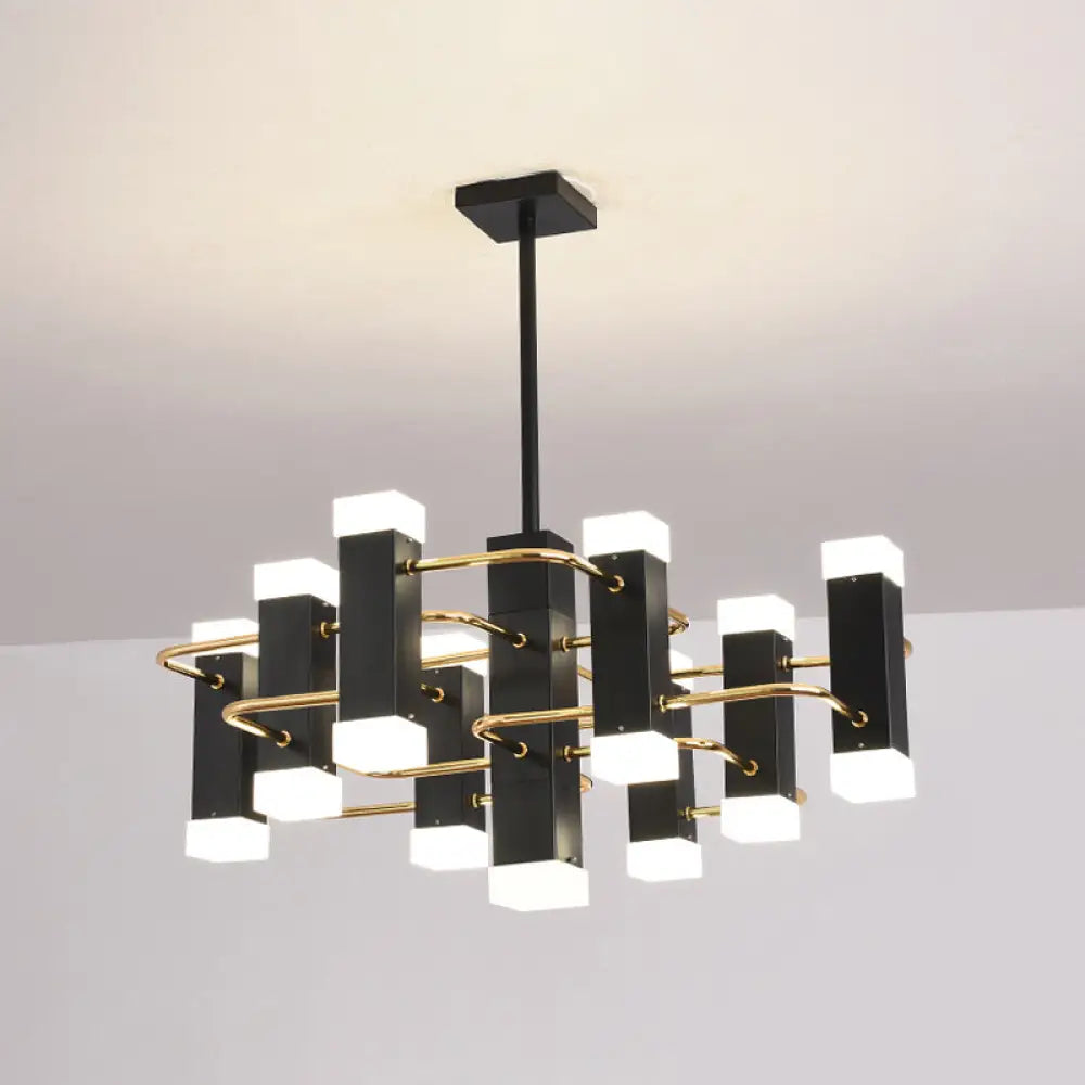 Modern Black Sputnik Pendant Chandelier with 4/8 Heads in 2 Color Options 8 / Black / 2 Color