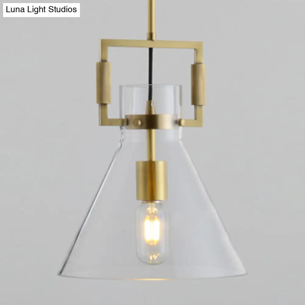 Modern Clear Glass Hanging Light - Sleek Suspension Lamp For Dining Room