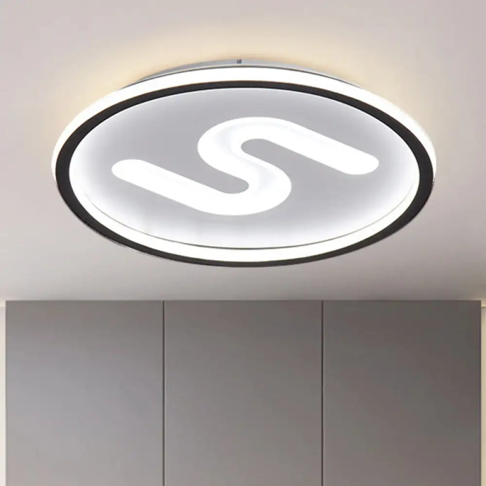 Modern Clear Glass Round Flush Mount With 9 Lights In Black/Gold And Warm/White - 16’/19.5’