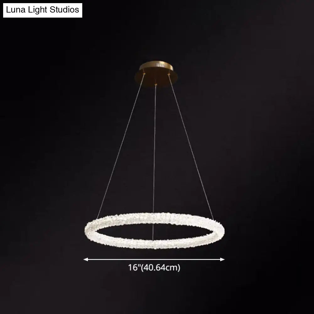 Modern Crystal Circle Chandelier For Restaurants - Pendant Lighting
