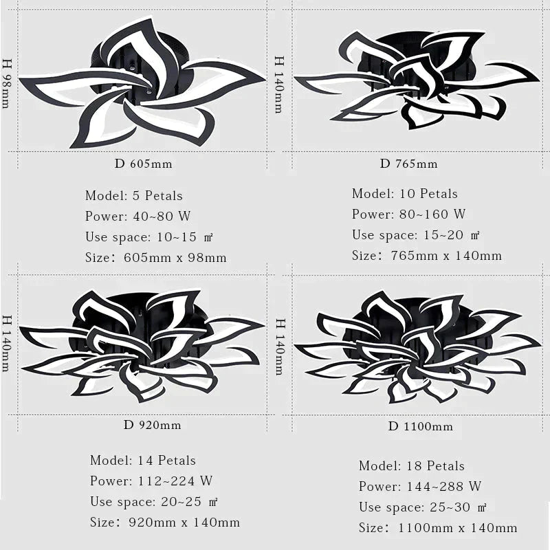 Modern Fashion Designer Black Led Ceiling Light Art Deco Suspended Lamp For Kitchen Living Room