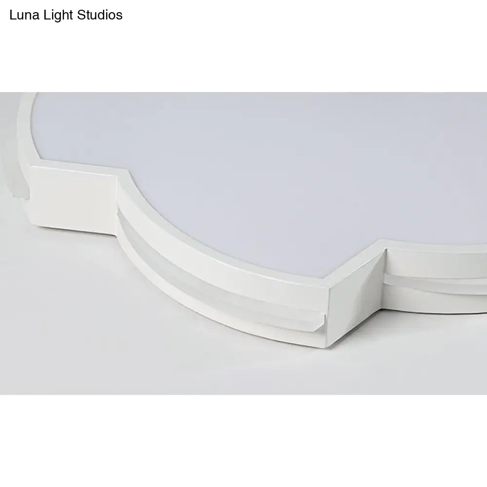 Modern Floral Led Ceiling Lamp For Bedroom/Balcony - White Flush Mount Light