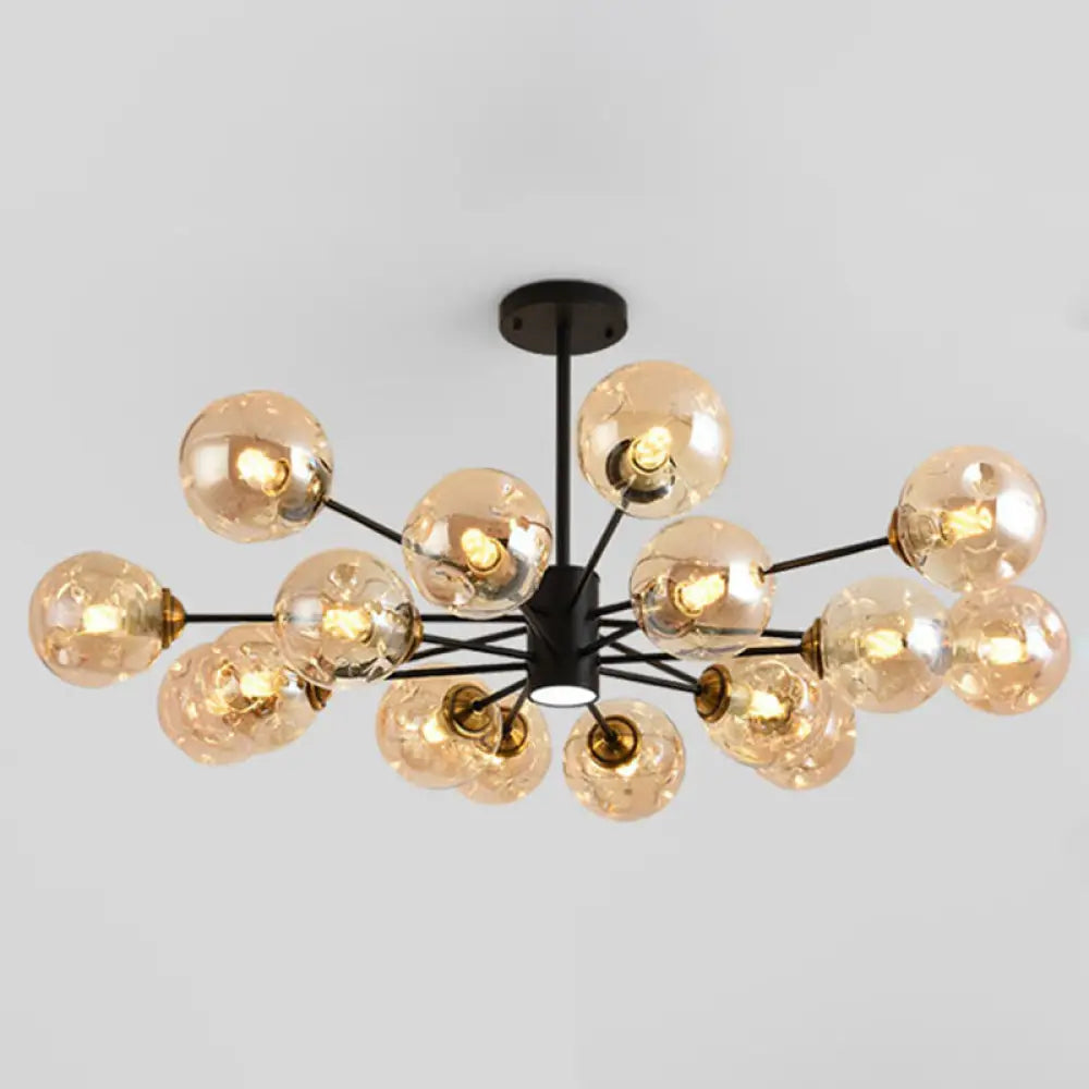 Modern Glass Bubble Chandelier Pendant Lights For Bedrooms 16 / Amber
