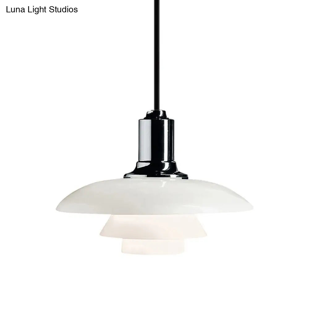 Modern Glass Pendant Light For Restaurants - 1 Flared Design