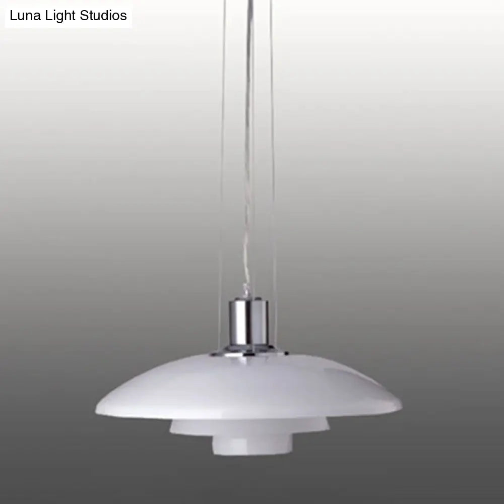 Modern Glass Pendant Light For Restaurants - 1 Flared Design