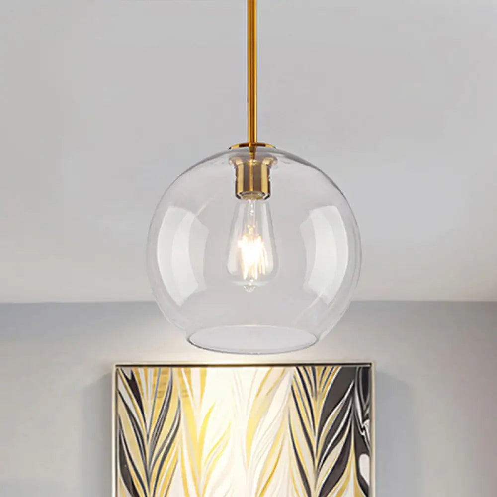 Modern Global Pendant Light With Clear/Amber Glass And Gold Finish Available In 3 Sizes Clear / 8’