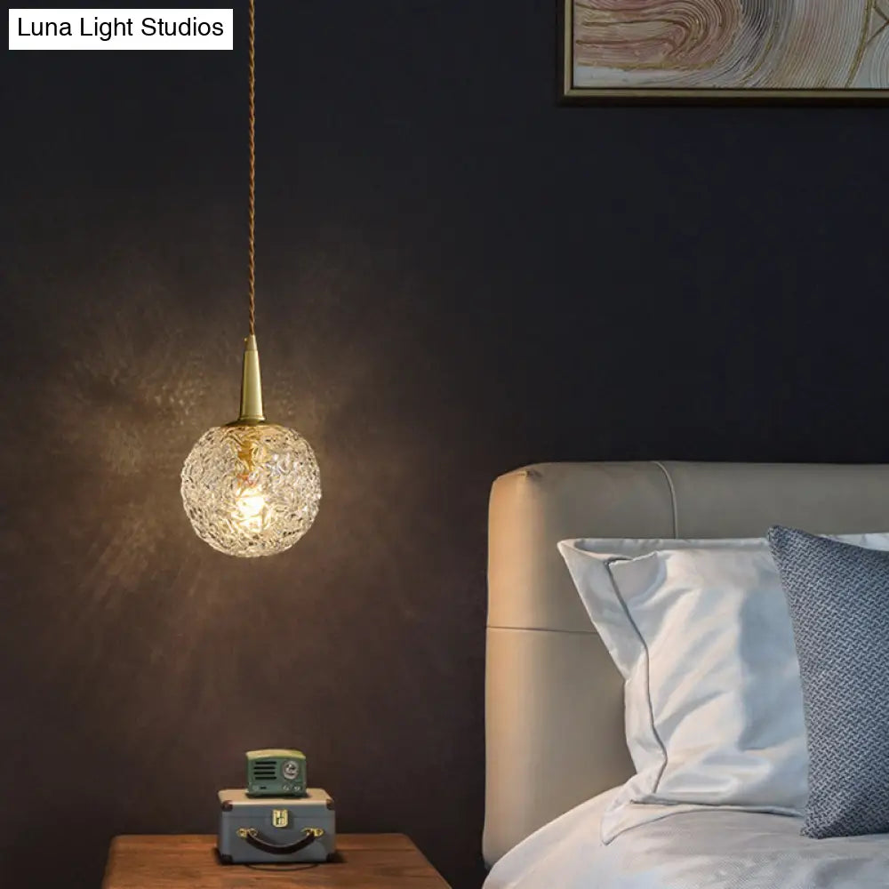 Modern Gold Crystal Pendant Ceiling Light Spherical Suspension Lamp